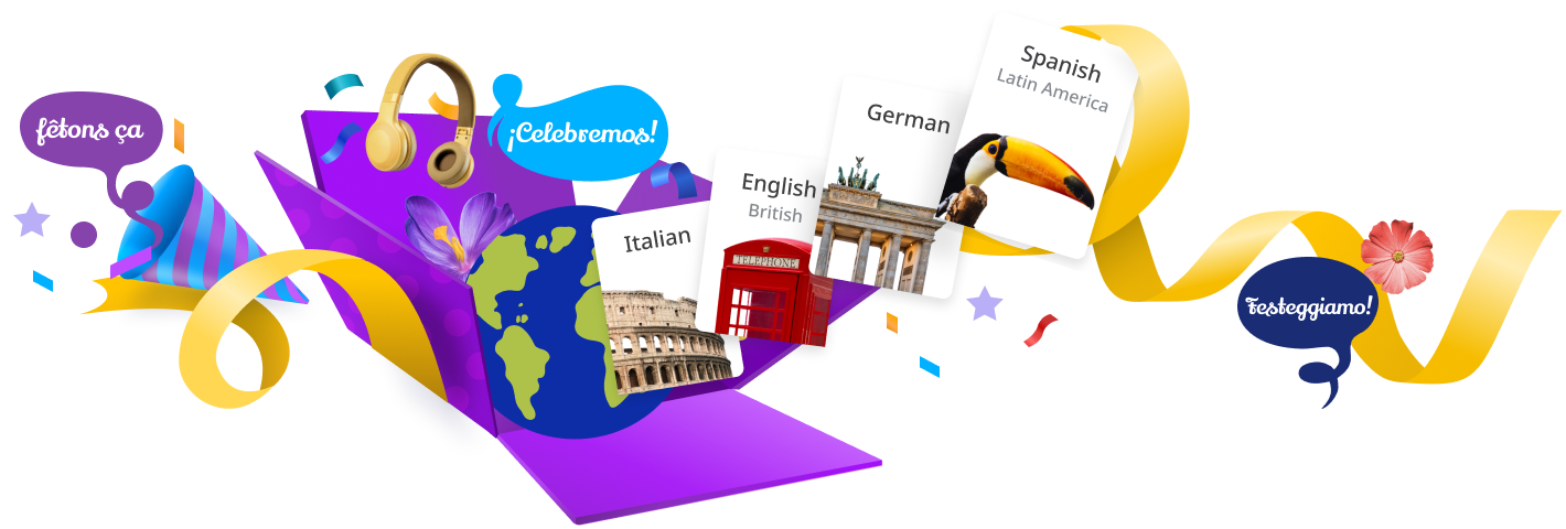 Rosetta Stone gift box with ribbon.